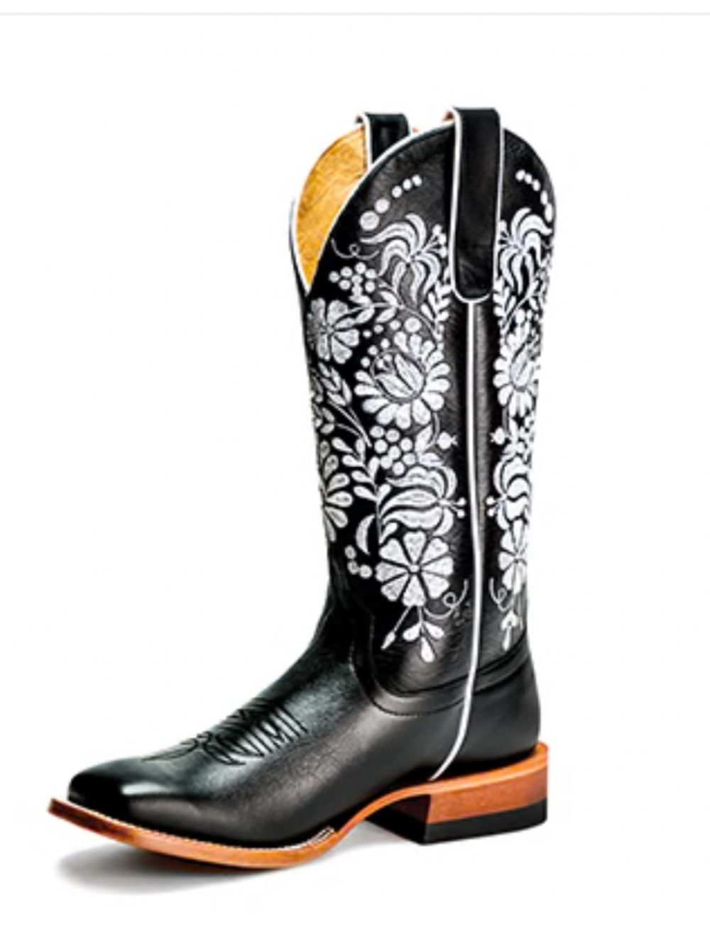 Marcie Bean Woman's Leather Black Eyed Susan Western Cowgirl Cowboy Boots Sz 6.5